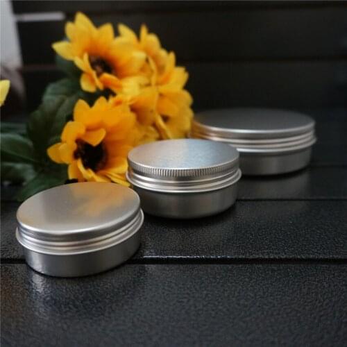 5/10/15/20/30/50/60/80/100/150/200/250g silver empty round aluminum box metal tin cans cosmetic cream DIY refillable jar tea Pot