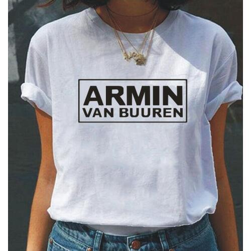 ARMIN VAN BUUREN Letter Print Women Tshirt Short Sleeve Casual White Black Tee Shirt Femme Harajuku Hipster T-shirt Women Tops