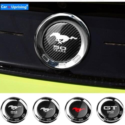 Car carbon fibre Rear Back Emblem Badge Stickers 50 Years Shelby GT500 Roush Laguna Seca for Ford Mustang Car Accessories