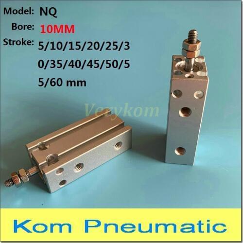 Free Mounting Multi Install Bore 10MM Stroke 5mm To 30mm Pneumatic Rod Piston NQ 10*5/10/15/20/25/30 Air Cylinders