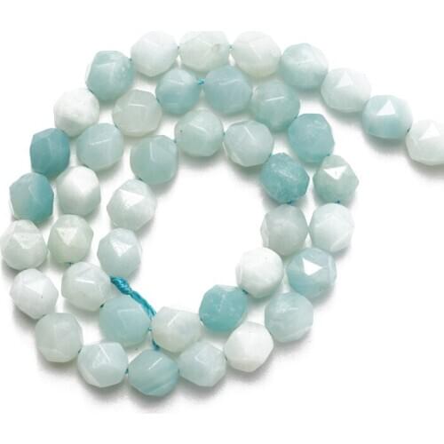 Wholesale Natural Stone Faceted Amazonite Beads for Jewelry Making 6 8 10mm Loose Beads DIY Necklace Bracelet Earrings