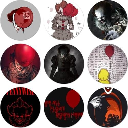 It Clown You Will Float Too Icons Pins Badge Decoration Brooches Metal Badges For Clothes Backpack Decoration 58mm