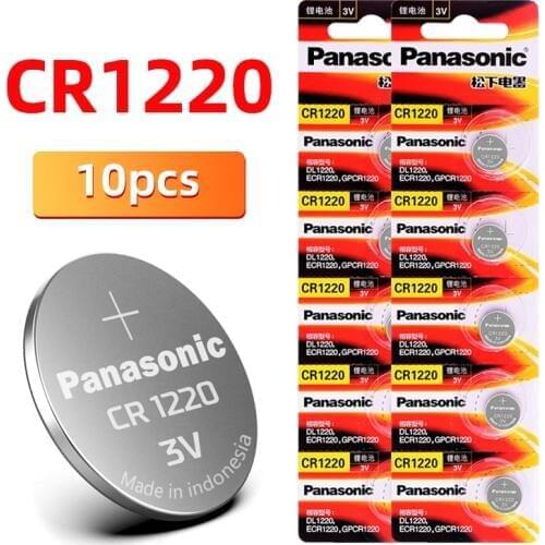 Brand New 10PCS Panasonic CR1220 Coin Cell Button Batteries DL1220 BR1220 ECR1220 LM1220 3V Lithium Battery For PDA MP3 player