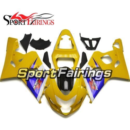 Injection ABS Plastics Motorcycle Fairing Kits For Suzuki GSXR600 GSX-R750 K4 04- 05 2004 2005 Yellow Blue Fittings Cowlings