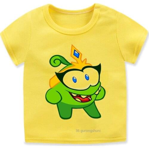 New Hot Sale Boys T-shirt Funny Animals and Lollipop Cartoon Print Kids Yellow Tshirt Summer Harajuku Boys Hip Hop T Shirt Tops