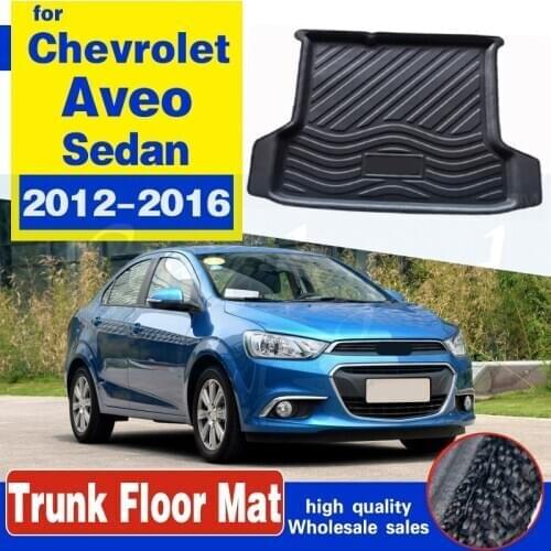Car Boot Cargo Liner For Chevrolet Aveo Sedan 2012-2016 Rear Trunk Floor Mat Tray Carpet Mud Protector Non-slip 2013 2014 2015