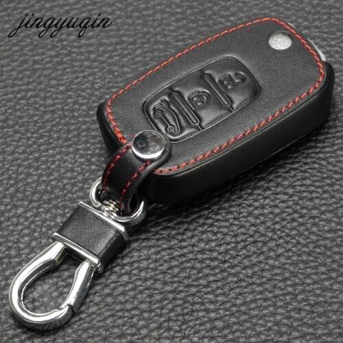 Jingyuqin Flip key Leather Case for Renault Dacia LADA Sedan Largus Kalina Granta Vesta X-Ray XRay Remote Fob Cover Protect Set