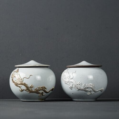 Creativity Tea Caddy Ceramics Puer Tea Tea Storage Box Tea Jar Candy Jar Container Storage Box for Home Use Small Storage Chests