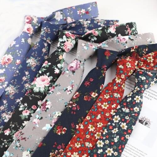 Linbaiway 6cm Women Neck Tie for Men Cotton Floral Printed Wedding Butterfly Female Bow Tie Cravat Accessory Custom Logo