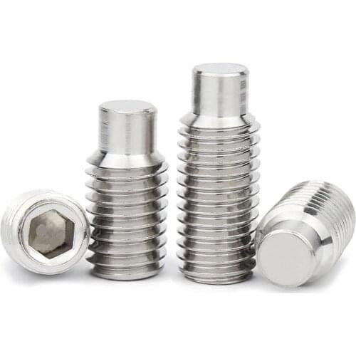 M4 M5 M6 M8 M10 M12 M16 DIN915 304 stainless steel Allen Head Hex Hexagon Socket Set Screw with Dog Point Grub Convex End Bolt