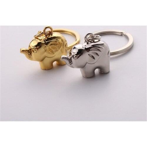 Fashion New Cute Girls Mini Gold Elephant Key Chains Women Metal Animal Keyring Men Bag Car Trinket Male Jewelry Gift Souvenirs