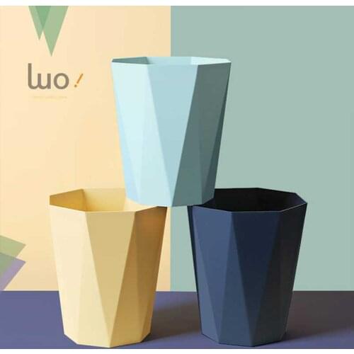 Fashion Dust Bin Nordic Style Trash Can Household Living Room Bathroom Kitchen without Lid