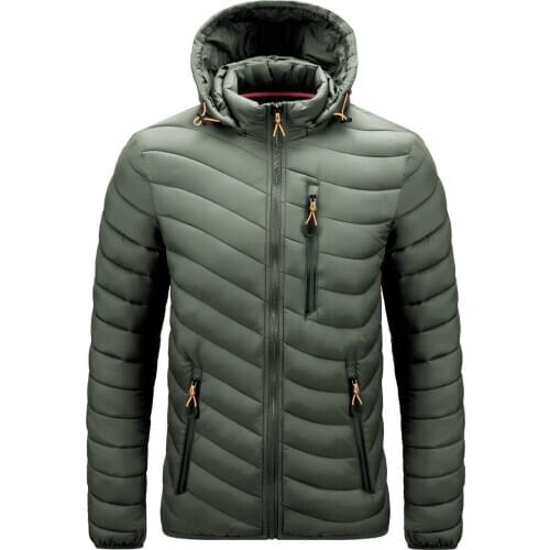 Zipper Men Cotton Jackets Winter Casual Thicken Bomber Coat Fashion Hooded Outwear Slim Fit Hoody Parka Windproof Sportswear