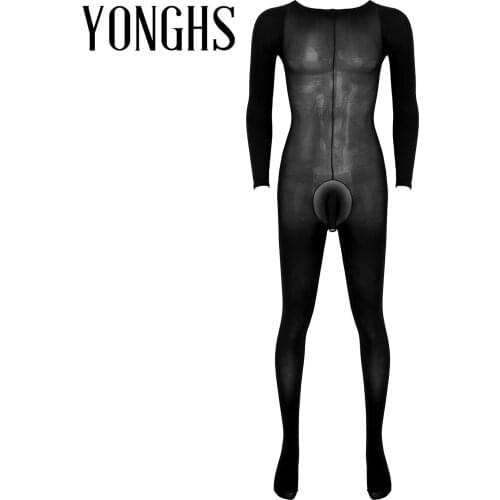 Mens Erotic Lingerie Bodysuit Hot Sexy Pantyhose Tights Hosiery Male Stretchy Lingerie Bodystocking Sexy Full Bodysuit Underwear