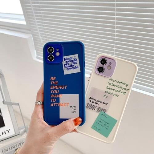 Soft TPU Phone Case For iPhone 12 Mini 11 Pro Max SE 2020 Shockproof Back Cover For IPHONE XR XS Max 8 7 Plus Label Phone Cover