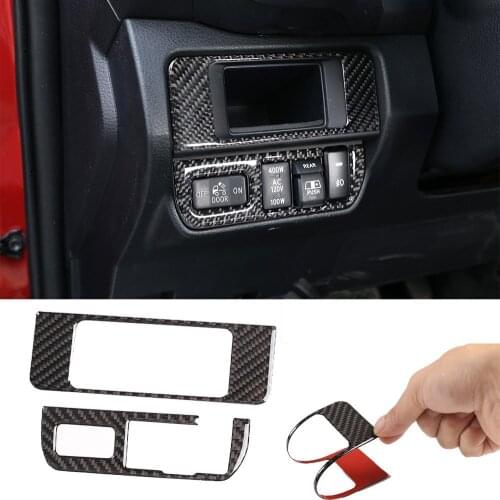 Soft Carbon Fiber Interior Fog Light Switch Button Decorative Cover Trim Fit For Toyota Tacoma 2016-2020 Car Accessories