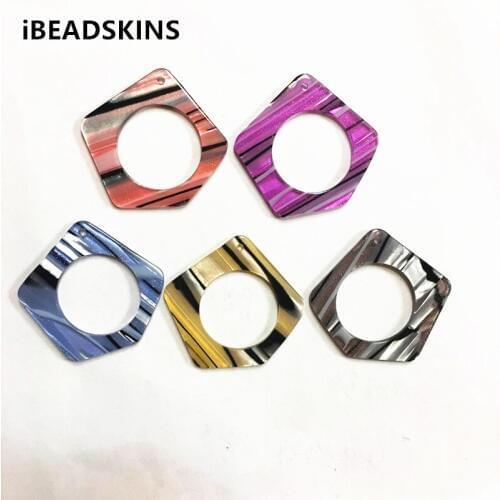 New arrival! 37x35mm 100pcs/lot acrylic stripe irregular-shape charms for earrings accessories earring/Jewelry DIY making