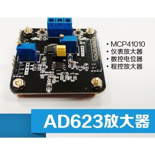 New 1pc AD623 Amplifier Module Instrumentation Amplifier MCP41010 Digital Control Potentiometer Programmable Amplifier Gain Boar