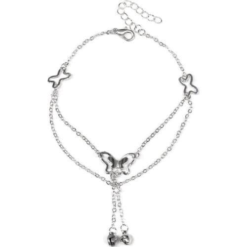 Sweet Simple Butterfly Shape Anklet Bracelet Chain Ankel Beach Foot Sandal Diomedes for Women Gift chaine cheville