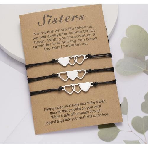 1 Set Resizable Rope Bracelets For Women Stainless Steel Hollow Heart Butterfly Pendant Mothers' Day Bracelet Wife Moms Gift