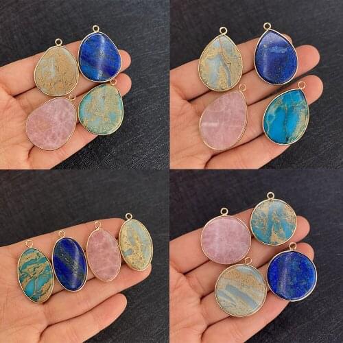 Drop-shaped Natural Lapis Lazuli Pendant 26x35 Mm Handmade Necklace Pendant DIY Fashion Necklace Earrings Jewelry Accessories
