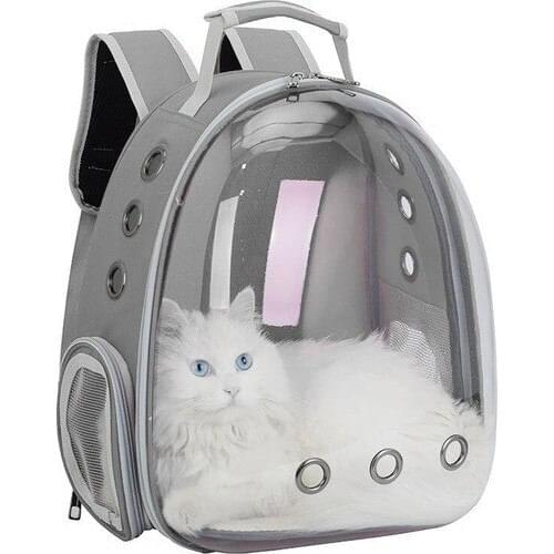 Miapet Transparent Astronaut Cat Dog Carrier Bag 42x22x33 cm Gray