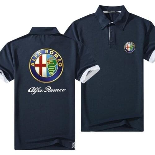 2021 Summer for Alfa Romeo Polo Shirt Men Casual Cotton Solid Color Polos Mens Breathable Short Sleeve Tee Golf Tennis Shirt B