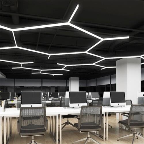 Modern Simple LED Pendant Lights Rectangle DIY Stitching Styling Pendant Lamps Living Room Decoration Studio Hanging Lamp