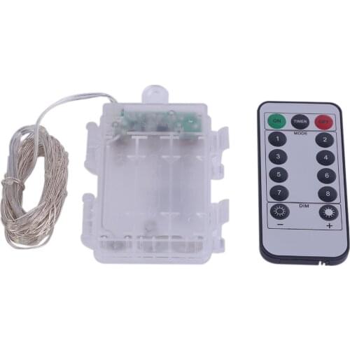 30 LED Silver Wire String Light Fairy Lamp Festivals Decorative Light 3AA Battery Box With 8 Function Remote Control