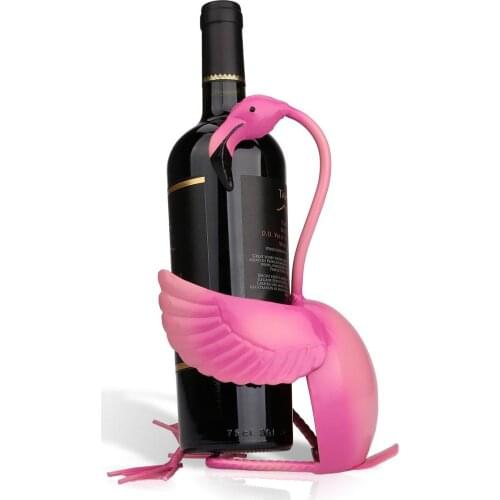 TOOARTS Flamingo wine holder Wine shelf Metal sculpture Practical sculpture Home decoration Interior decoration Crafts