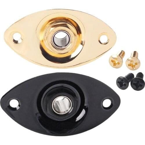 Tooyful Oval 1/4' 6.35mm Electric Guitar Ukulele Output Input Jack Plug Socket Guitar Upgrade Accessory DIY Parts