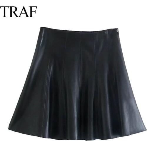 Женские кожаные юбки TRAF China At AliExpress