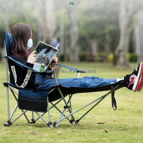 Outdoor Folding Chair Portable Fishing Chair Leisure Backrest Beach Camping Sitting And Lying Dual-use Lunch Break Recliner