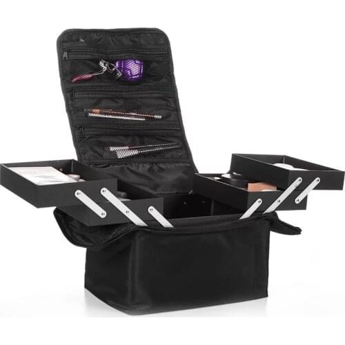 Large Capacity Women Cosmetics Storage Box Travel Portable Collapsible Makeup Beauty Manicure Tool Organizer Fashion Makeup Case