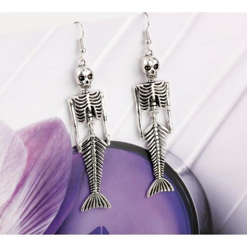 Female Hot Fashion Jewelry Skull Skeleton Drop Earring Steampunk Earrings for Women Halloween Dangle Earrings Gift
