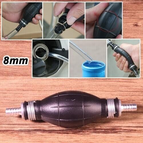 1Pc 8mm Type Rubber Aluminum Hand Fuel Pump Primer Bulb Transfer Syphon Non Return For Car Boat Marine Outboard Accessories