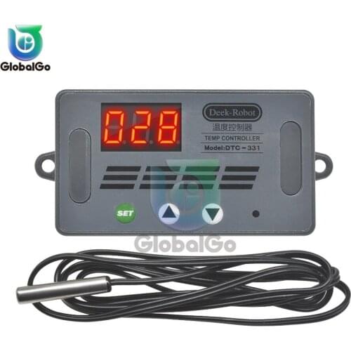 12V Temperature Controller 1 Way 10A Relay Switch Output DTC-331 NTC 10K 0.5% Waterproof Sensor Thermostat For Incubators