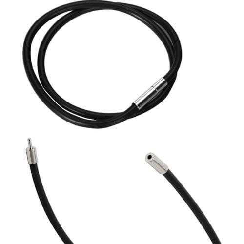16 Inch 3mm Rubber Cord Necklace with Stainless Steel Closure Jewelry