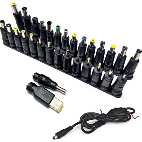 31pcs Universal Connector Plug Laptop DC Power Supply Adapter AC DC Jack Charger Connectors Laptop Power Adapter Conversion Head