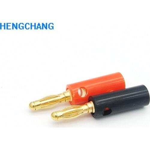 4mm Gold Plated Black Red Banana Plug Audio Speaker Amplifier Cable Wire Power Screw 10pcs