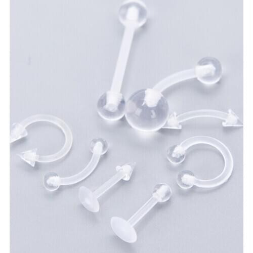 8PCS/lot Transparent Soft Belly Piercing Navel Nose Rings Earring Lip Invisible Tongues Body Piercing Sexy Jewelry
