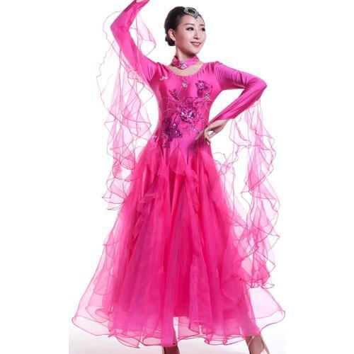 Sequin Sexy Women Modern Dance Dress for Competition Standard Ballroom Dress Girl Female Waltz Tango Spanish Flamenco Dress 89