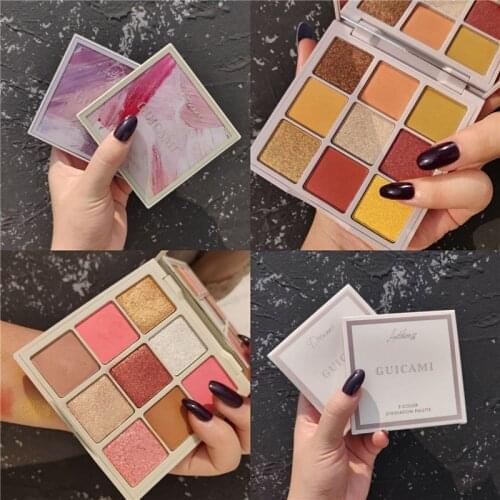 GUICAMI Brand Pressed Matte Glitter Eyeshadow Palette Waterproof Long-lasting Glitter Shimmer Eyeshadow Professional Pigments