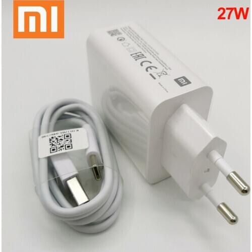 Xiaomi Fast charger 27W QC 4.0 quick charge adapter type c cable for Mi 9 10 9t Poco F2 Pro X3 X2 Redmi 9 10X note 7 8 9 9s pro