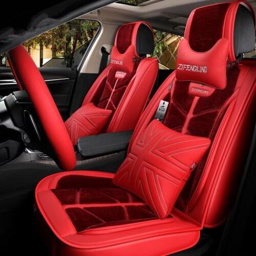 Down + luxury leather Car Seat Covers car-styling Car Seat Cushions Car pad,auto seat cushions For Audi BMW Toyota Ford Mazda Vo