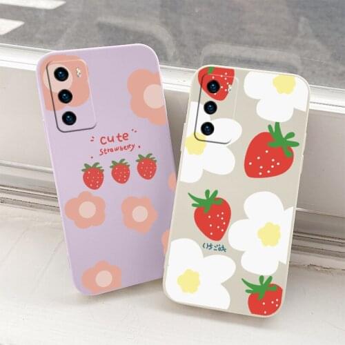Strawberry Flowers Lens Case For Huawei P40 P30 P20 Pro Lite Soft Phone Cover For Mate 40 30 20 Pro Lite P Smart 2021 Y7A Case