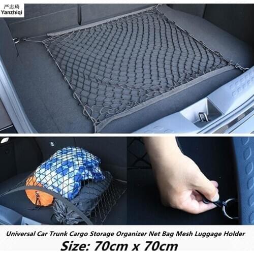 For Kia Sportage Rio 3 Rio 4 CEED Sorento Cerato Soul Auto Care Car Trunk Luggage Storage Cargo Organiser Nylon Elastic Mesh Net