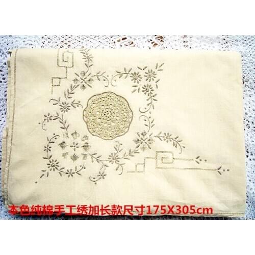 Export cotton tablecloths old hand embroidery multi-purpose cover cloth European extension 175X305cm