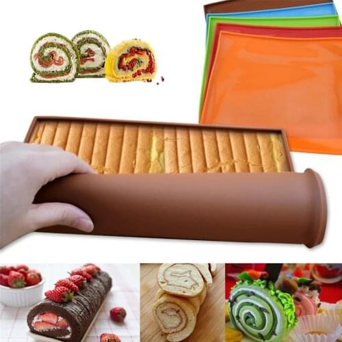 Swiss Roll Mats Nonstick Kitchen Accessories Cake Rolls Molds Cake Pad Practical Silicone Baking Rug Mat Pastry Tools