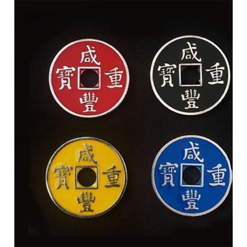 Chinese Ancient Coin (Xianfeng, Half Dollar Size) Magic Tricks Manipulation Coin Magic Close Up Illusion Gimmick Accessory Fun